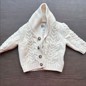 Baby b’gosh cream cable knit cardigan